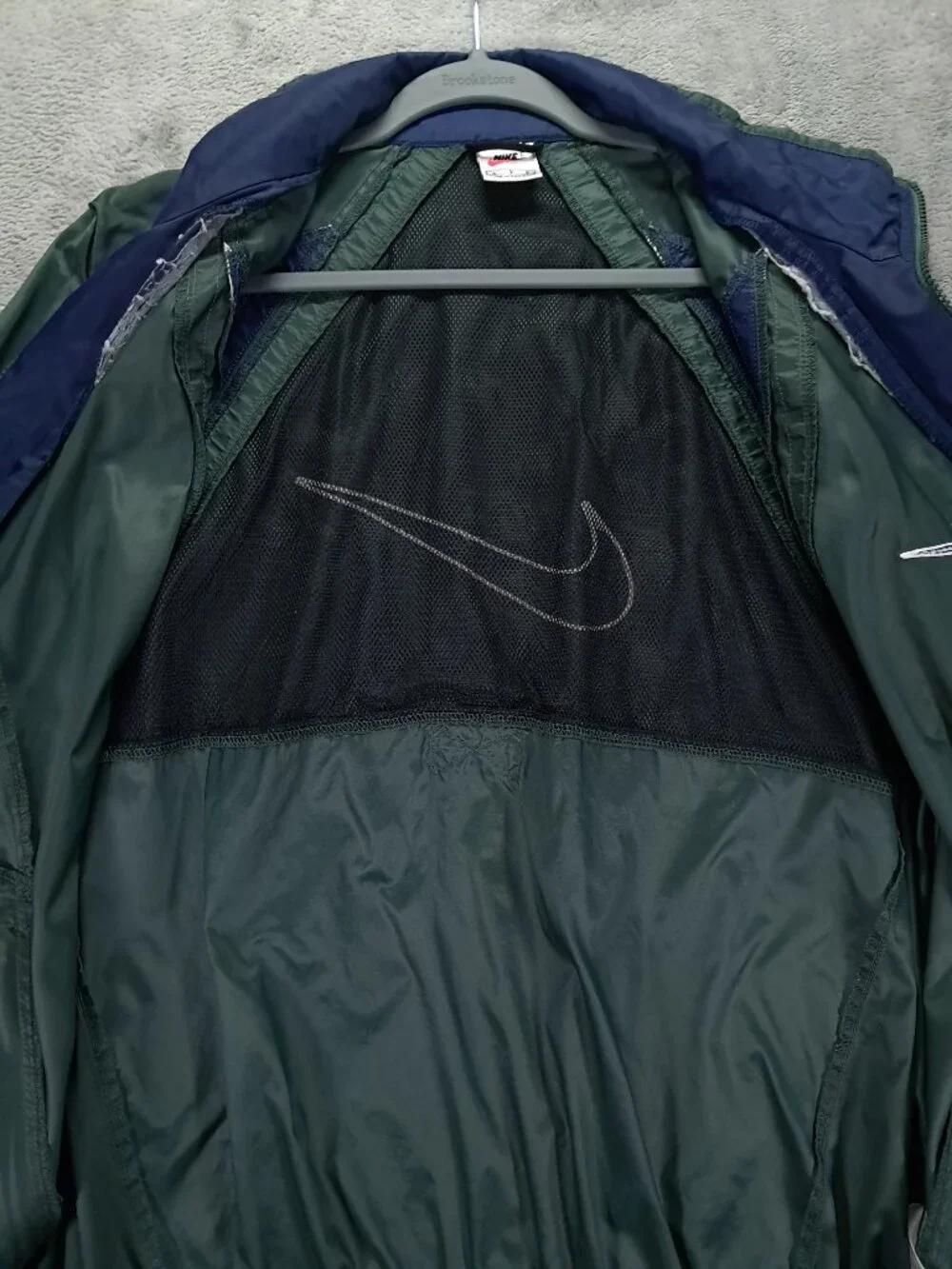 Vintage Nike Windbreaker Men Large Green Blue Mesh Vent Full Zip Swoosh